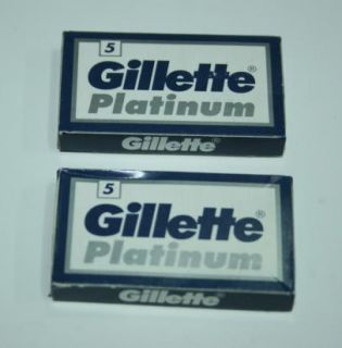 10 Gillette Double Edge Platinum Safety Razor Blades Refills Classic