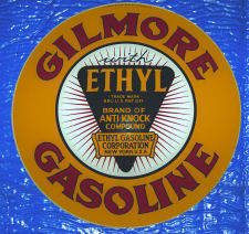 One Gilmore Gasoline Ethyl 15 Gas Pump Globe Lens