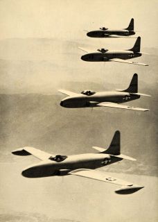 1947 Print P 80 Lockheed Shooting Star Military Planes Original