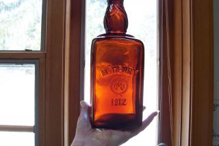Antique Amber McHenry 1812 Whiskey Bottle Benton PA McHenry Distillery