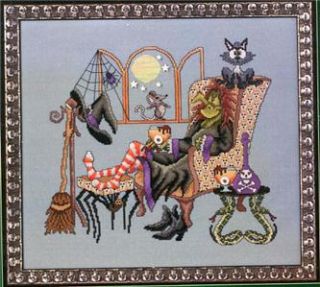 Come Sit A Spell Witch Glendon Place Cross Stitch Chart