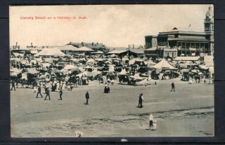 C1910 Postcard Glenelg Beach on A Holiday South Australia