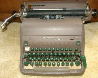 Royal Aristocrat HH Vintage Brown Typewriter Green Keys 1950s Antique