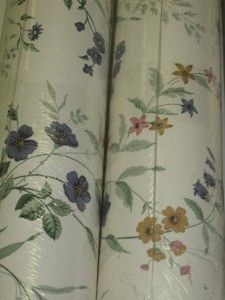NEW! 4 Rolls Graham & Brown Textured Vinyl Floral Trail Wallpaper Blue