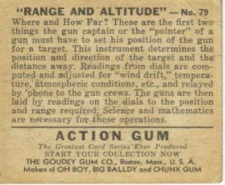 Goudy Action Gum Card Number 79