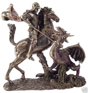 Saint St George Slaying The Dragon Statue Sculpture