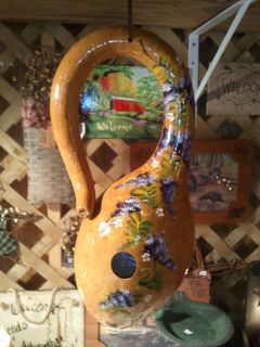 Hand Painted Amish Gourd Birdhouse Homemade Handcrafted Handmade