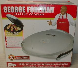 NEW George Foreman GR36P Grand Champ 133 Sq In Extra Value Grill