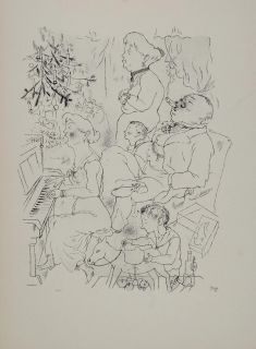 1939 George Grosz Heilige Nacht Christmas Carol Print Original
