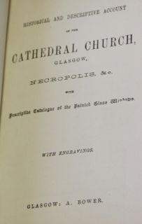 1904 Booklet History of The Cathedral Church Glasgow Scotland