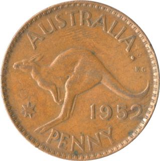 Australian Pre Decimal One Penny 1952 1950