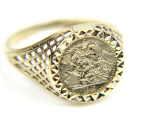  Unisex 9ct Gold St George’s Coin Ring