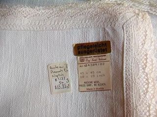  Textilwerk Austria White Place Mat Table Napkin w Lace Edge New