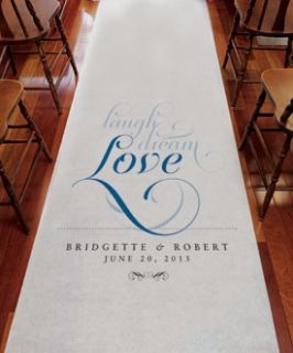  Dream Love or Hugs Kisses Expressions Personalized Aisle Runner