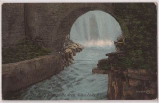 Glens Falls New York Postcard The Falls Through The Arch 1911 NY