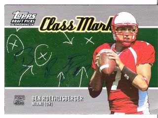 Ben Roethlisberger 2004 Topps Class Marks on Card Auto SP RC 50