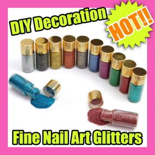 12x Glitters Decoration Nail Art Powder Dust Bottle 052