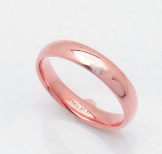 Solid Comfort Fit Plain Band Ring 14k Rose Pink Gold 4M
