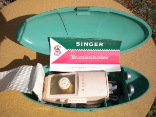 Singer Buttonholer 1960 w Attachments Instruction Book and Case