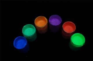 Glow in The Dark Paint 6 Jar Set 3oz