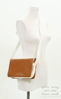 Gianfranco Ferre Tan White Leather Crossbody Bag