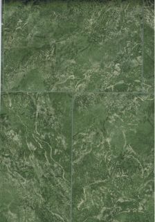 Green and Silver Marble Tile Look Wallpaper FD44111