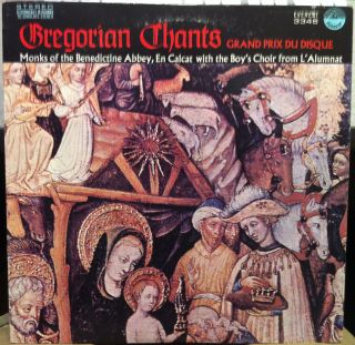 BENEDICTINE ABBEY MONKS gregorian chants LP Mint  SDBR 3346 Vinyl 1975