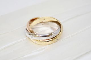 Cartier 18K Gold Diamond Trinity Ring
