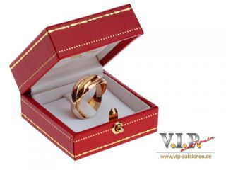 Cartier Trinity Ring Bague 18K 750ER Tricolor Gold GR 55 Vintage in