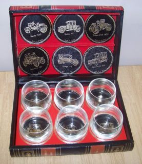  box set 6 liquor glasses Veteran Cars Vol I II Griffon made in Sweden