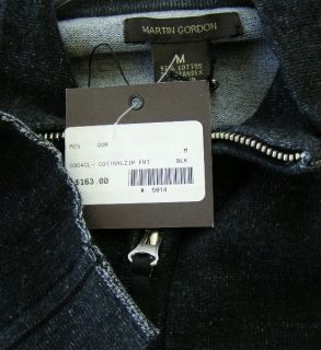 Martin Gordon Charcoal Black Zip Front Cardigan Sweater M New Exposed