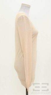 Gilles Rosier Peach Sheer Wool Asymmetrical Sweater Size US8 New