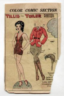Vintage Tillie Toiler Paper Dolls 1932 Aviator Costume