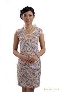 Charming Fshion Chinese Womens Mini Evening Dress Cheongsam Size s