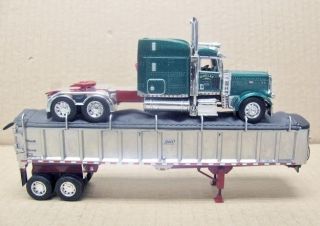DCP GOULET LOGO GREEN PETERBILT HIGHTOP WITH SILVER SIDED END DUMP