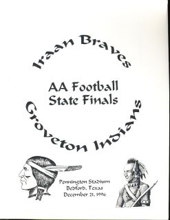 1996 2A Iraan vs Groveton State Championship Program
