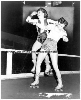 1950 Roller Derby Girls Fighting Photo Photograph