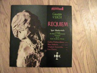 Giuseppe Verdi Requiem Igor Markevitch Moscow Phil LP