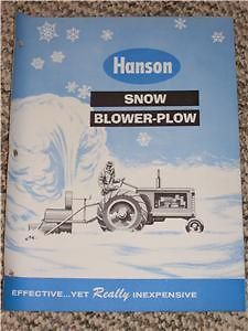 vintage 1962 hanson snow blower plow sales brochure time left