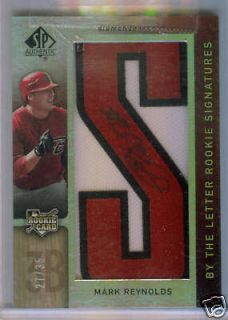 2007 SP AUTHENTIC AUTO LETTER PATCH MARK REYNOLDS 27/35 JERSEY NUMBER