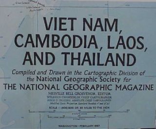   Map VIETNAM LAOS CAMBODIA THAILAND Khe Sanh Da Nang Saigon Hanoi Hue