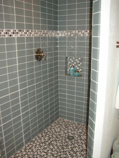 Sky Blue Glass Subway Tile 3x6 for Backsplashes Showers More Sample