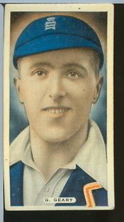 1930s cricket tennis golf tobacco card george geary time left