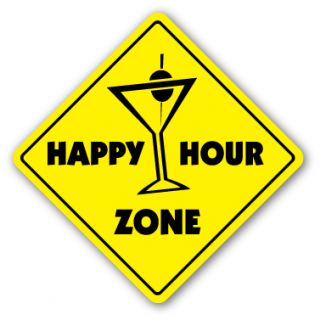 Happy Hour Zone Sign Bar Martini Drinker Gift Bartender Lounge Drink