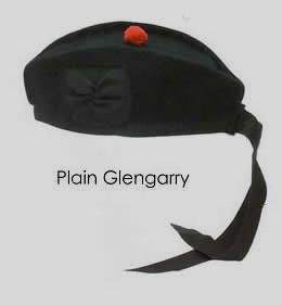 Plain Black Scottish Glengarry Pipers Hats
