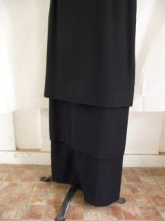 Vintage 60s Cool Black Dress w Zip Off Tiered Skirt S