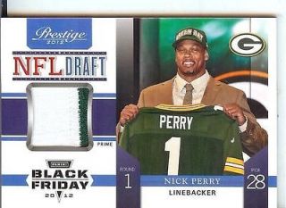 2012 PANINI BLACK FRIDAY NICK PERRY JERSEY RC PATCH 2 COLORS PACKERS