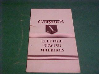 1938 Folder Catalog Graybar Electric Sewing Machines