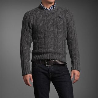 Abercrombie Fitch Raquette River Wool Blend Men’s Cable Knit Sweater