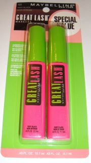 Maybelline New York GREAT LASH MASCARA 101 Very Black Double Pack New